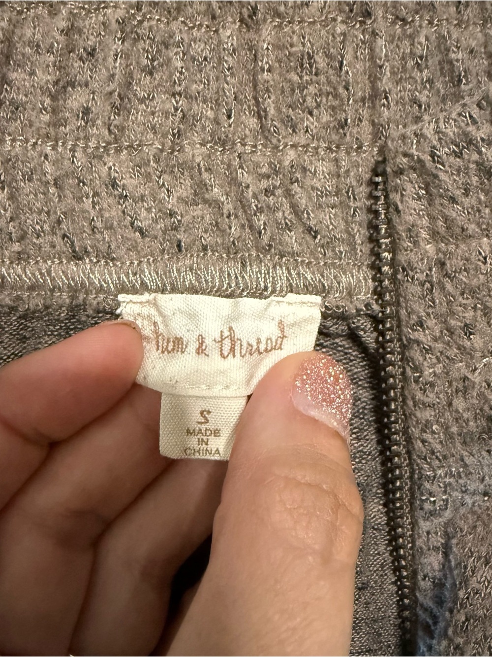 Hem & Thread Gray Knit Utility Zip Jacket - Picture 2 of 2